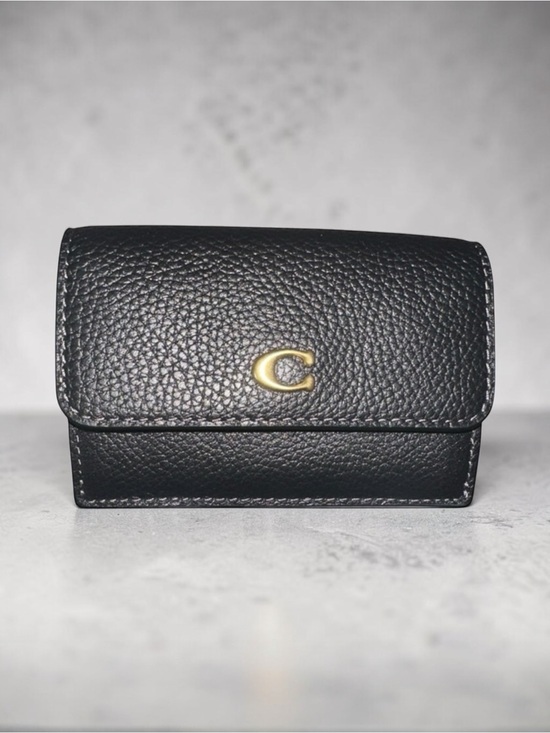 Coach Handbags - Authentic Coach Pebbled Black Leather wallet- FREE COA